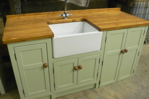 Sink Unit Painted With An Oak Worktop
